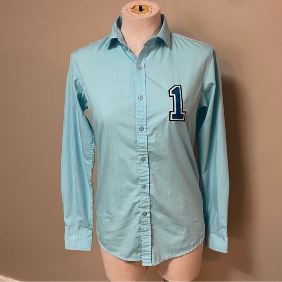 PENSHOPPE Blue Button Down Shirt with 1 Design - Picture 2 of 8